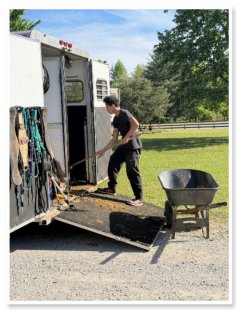 trailer being cleaned out