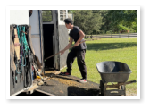 a trailer being ckeaned out